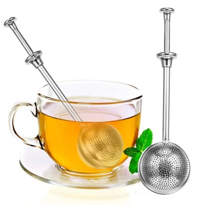 Long Handle Tea Ball Tea Strainer Stainless Steel Tea Infuser for Teapot