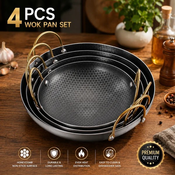 8/9/10/11 Inch Stainless Steel Honeycomb Non Stick Frying Pan Premium Kitchen Cooking Pan