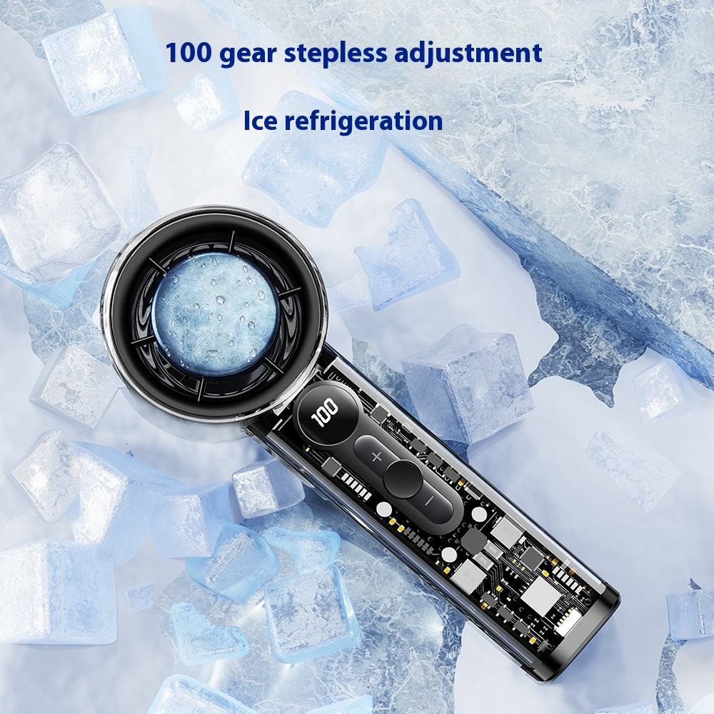 100 High Speed Mini Fan Transparent USB Charging Fan with Ice Application Function