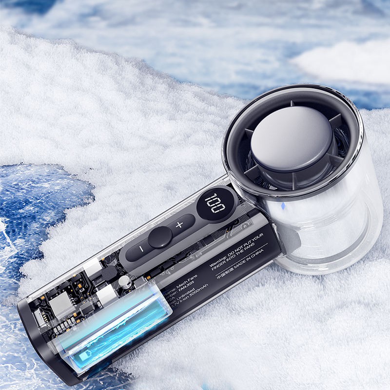 100 High Speed Mini Fan Transparent USB Charging Fan with Ice Application Function