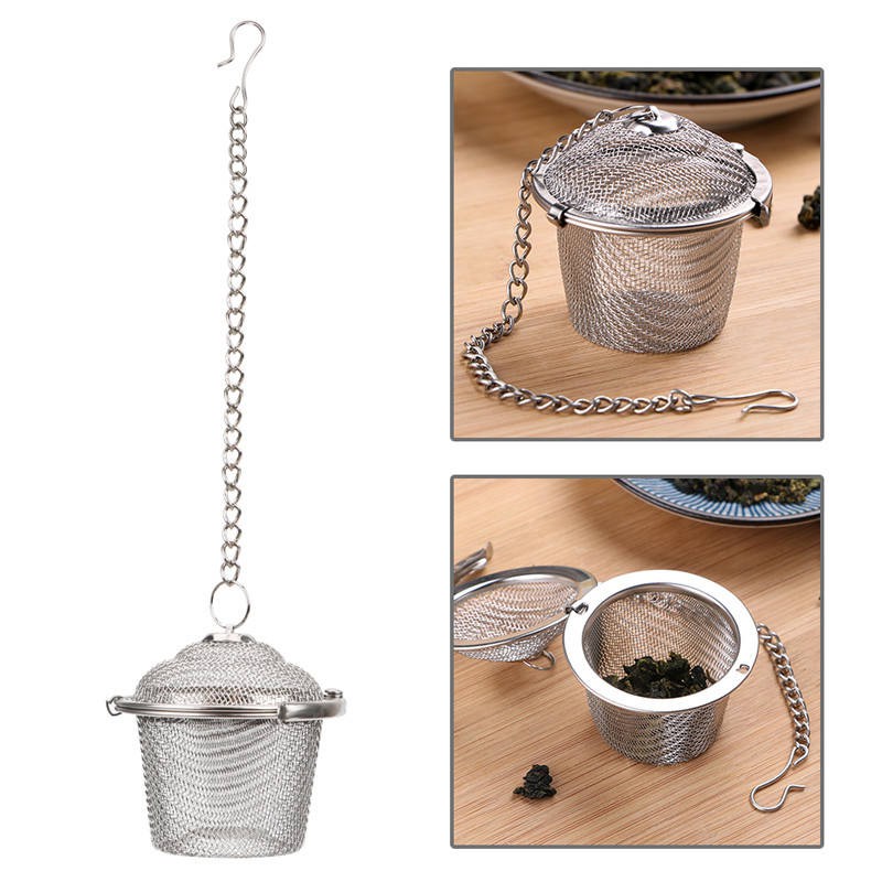 304 stainless steel tea infuser with chaining for tea and home cooking metal Strainer for kettle